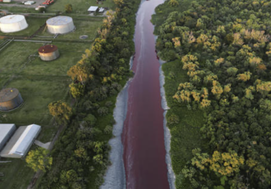 River Near Buenos Aires Turns Red